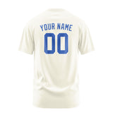 Custom Cream Sky Blue T-Shirt