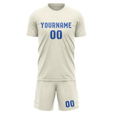 Custom Cream Sky Blue Soccer Set