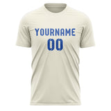 Custom Cream Sky Blue Soccer Jersey