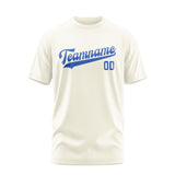 Custom Cream Sky Blue T-Shirt