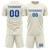 Custom Cream Sky Blue Soccer Set
