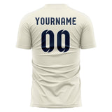 Custom Cream Blue Soccer Jersey