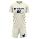 Custom Cream Blue Soccer Set