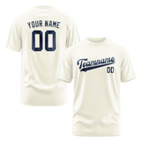 Custom Cream Blue T-Shirt