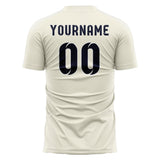 Custom Cream Navy Soccer Jersey