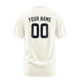 Custom Cream Navy T-Shirt