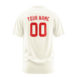 Custom Cream Orange Red T-Shirt
