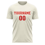 Custom Cream Orange Red Soccer Jersey