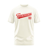 Custom Cream Orange Red T-Shirt