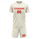 Custom Cream Orange Red Soccer Set