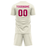 Custom Cream Pink Soccer Set