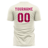 Custom Cream Pink Soccer Jersey
