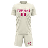 Custom Cream Pink Soccer Set