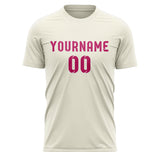 Custom Cream Pink Soccer Jersey