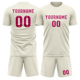 Custom Cream Pink Soccer Set
