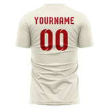 Custom Cream Red Soccer Jersey