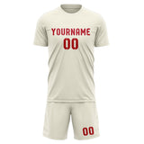 Custom Cream Red Soccer Set