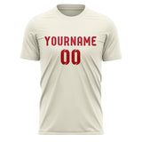 Custom Cream Red Soccer Jersey