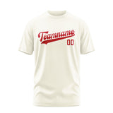 Custom Cream Red T-Shirt