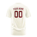 Custom Cream Crimson Red T-Shirt