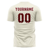 Custom Cream Crimson Red Soccer Jersey
