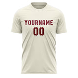 Custom Cream Crimson Red Soccer Jersey