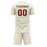 Custom Cream Coral Red Soccer Set
