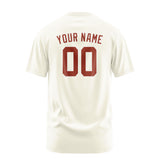 Custom Cream Coral Red T-Shirt