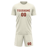 Custom Cream Coral Red Soccer Set