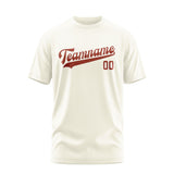 Custom Cream Coral Red T-Shirt