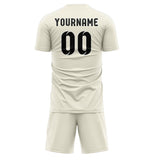 Custom Cream Black Soccer Set