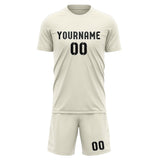 Custom Cream Black Soccer Set