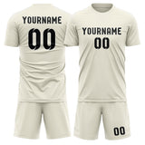Custom Cream Black Soccer Set