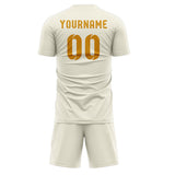 Custom Cream Yellow Soccer Set