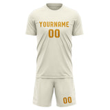 Custom Cream Yellow Soccer Set