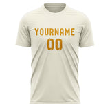 Custom Cream Yellow Soccer Jersey