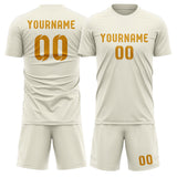 Custom Cream Yellow Soccer Set