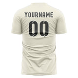Custom Cream Dark Grey Soccer Jersey