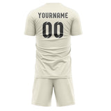 Custom Cream Dark Grey Soccer Set