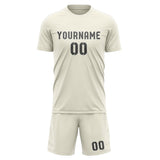 Custom Cream Dark Grey Soccer Set