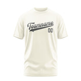 Custom Cream Dark Grey T-Shirt