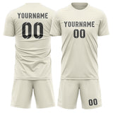 Custom Cream Dark Grey Soccer Set