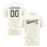 Custom Cream Dark Grey T-Shirt
