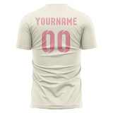 Custom Cream Light Pink Soccer Jersey