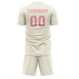 Custom Cream Light Pink Soccer Set