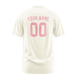 Custom Cream Light Pink T-Shirt