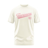Custom Cream Light Pink T-Shirt