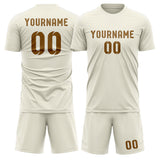 Custom Cream Khaki Soccer Set