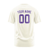 Custom Cream Light Purple T-Shirt