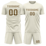 Custom Cream Light Khaki Soccer Set